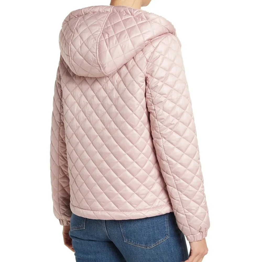 NWT Kate Spade Hooded Faux Fur Quilt Jacket